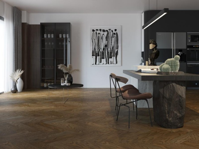 Кварцевый паркет Quartz Parquet Английская Ёлка Дуб Брауни 33-413 5/0,6 мм Кварцевый паркет Quartz Parquet Английская Ёлка Дуб Брауни 33-413 5/0,6 мм