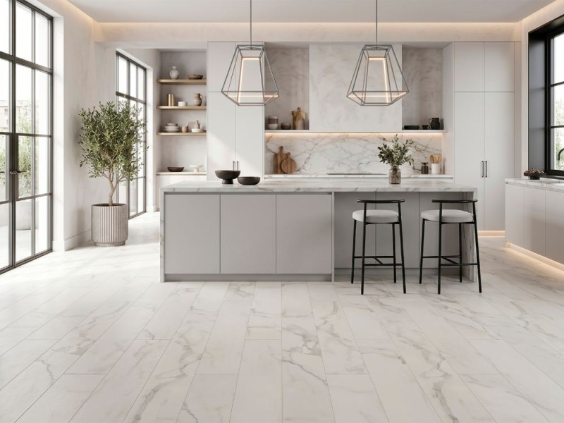 Каменный ламинат Stone Floor Бело-серый Мрамор 2820-4 Каменный ламинат Stone Floor Бело-серый Мрамор 2820-4