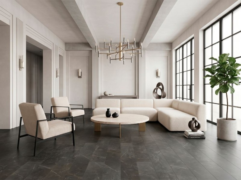 Каменный ламинат Stone Floor Мрамор Графитовый 88182-3 Каменный ламинат Stone Floor Мрамор Графитовый 88182-3